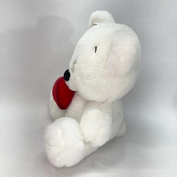 AMERICAN Greetings Valentine's Day 9" White Plush Teddy Bear Red Hugs Heart - Picture 7 of 10